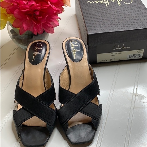Cole Haan Shoes - Cole Haan Air Lyric Slide Black Leather - Sz 9.5